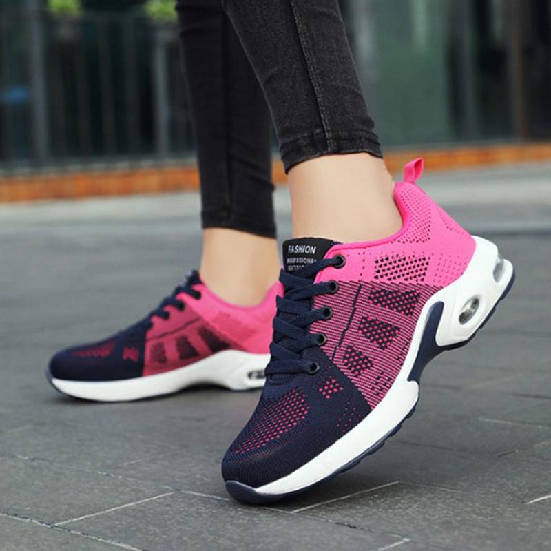 Mesh Women Running Shoes Breathable Casual Shoes Outdoor Light Weight Pink Tenis Sports Shoes Casual Walking Sneakers For Wamen