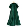 Sanzhai Ruched Fancy Dress Women's Plate Flower Loose Slim Looking French Plus Size Dress Elegance Elegant Long Dress