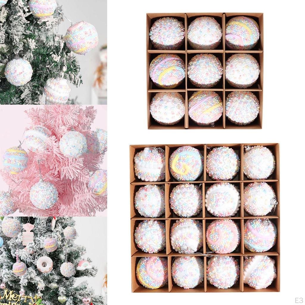 Christmas Ball Ornaments Baubles Decorative 8cm Xmas Tree Decorations for