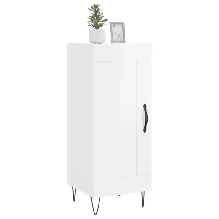 VidaXL Buffet High-Gloss White 34.5x34x90 Cm Engineered Wood 830438