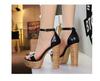 13cm Style Banquet Sexy Buckle with Open-toed Thick Heel High Heel Sandals Women's Super High Heel Waterproof Table Women's Shoes