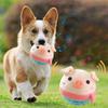 Yousheng 1 Conjunto Brinquedo para Pet Interativo Móvel Brinquedo de Pelúcia para Pet Conjunto Formato de Porco Desenho Animado Falante Fazendo Barulho Eletrônico Bola Brinquedo para Cães Pet