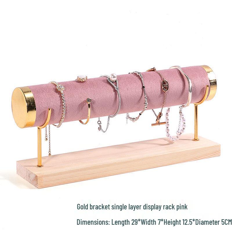 Gold Three-Tier Jewelry and Watch Bracelet Display Stand