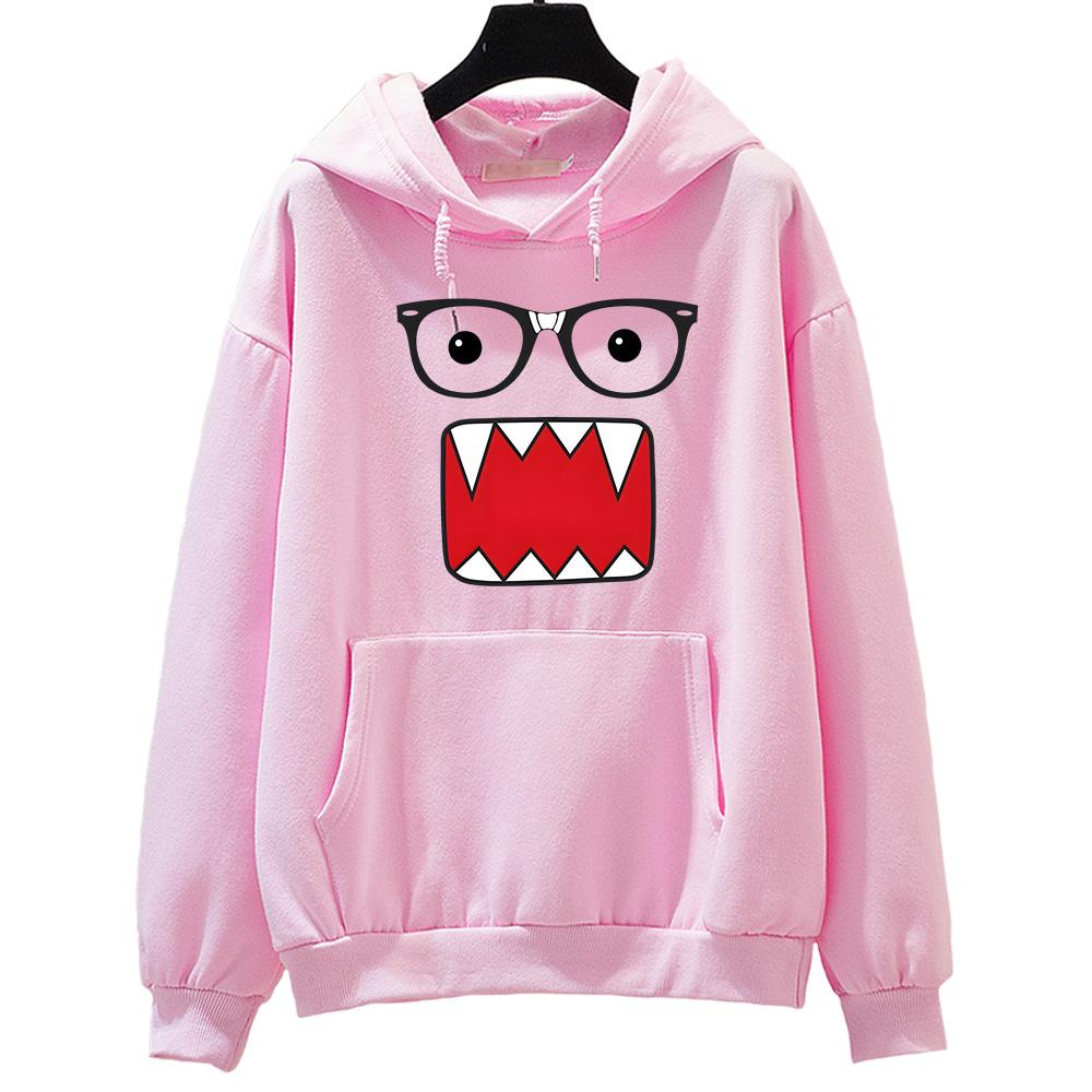 Domo Kun Print Sweatshirts Japanese Anime Clothing Graphic Hoodies Female/male Prevalent Sudaderas Autumn Winter Fleece Pullover