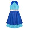 Kids Girls Color Block Dance Dress Mock Neck Sleeveless Tiered Wrapped Hem Praise Lyrical Dance Dress Dancewear