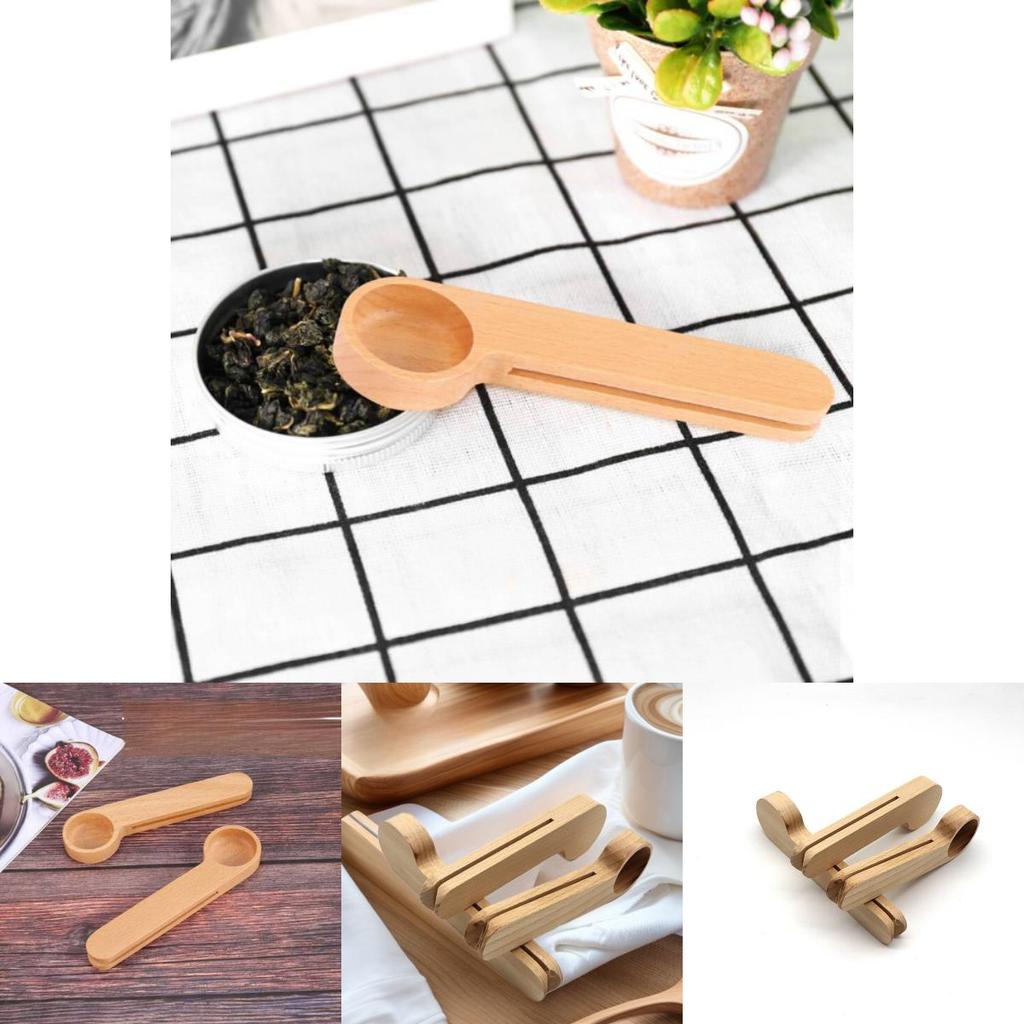 Wooden Milk Powder Spoon With Clamp For Home Use And Coffee Preparation