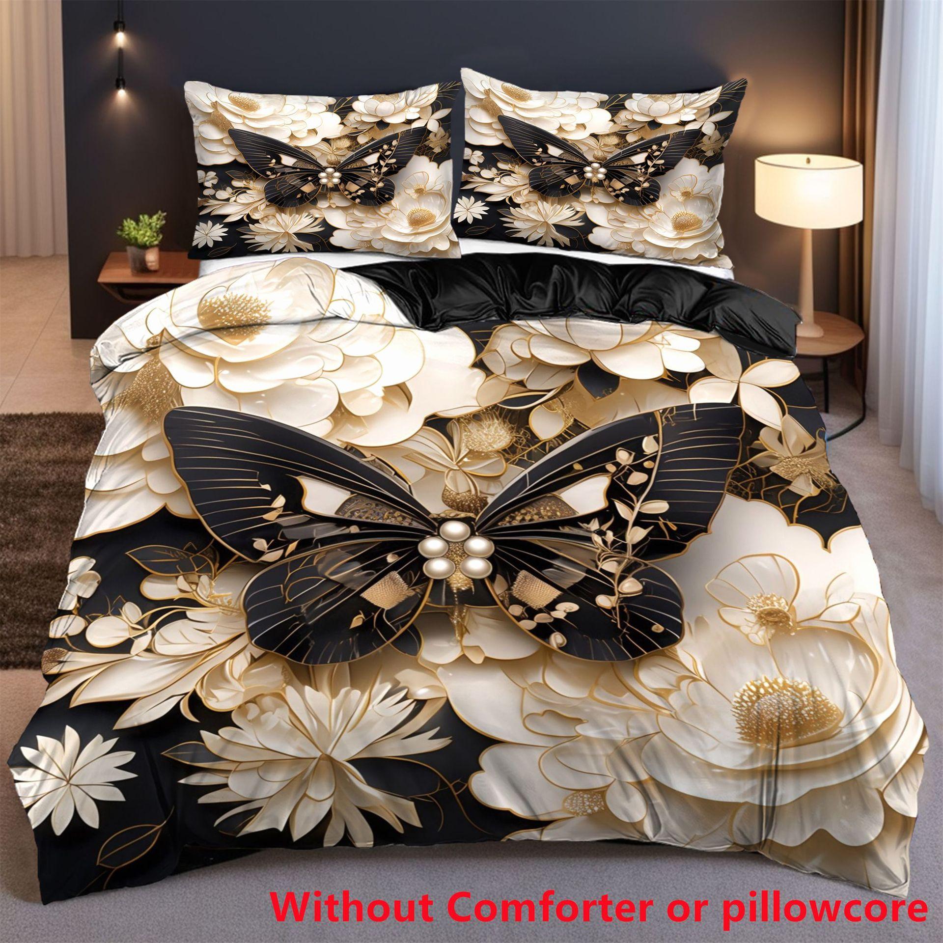 

Duvet Cover Set Butterfly Series 3D Digital Printing Single Double Quilt Set Three-Piece Set 135 * 200cm 50 * 80cm * 1 two-piece set