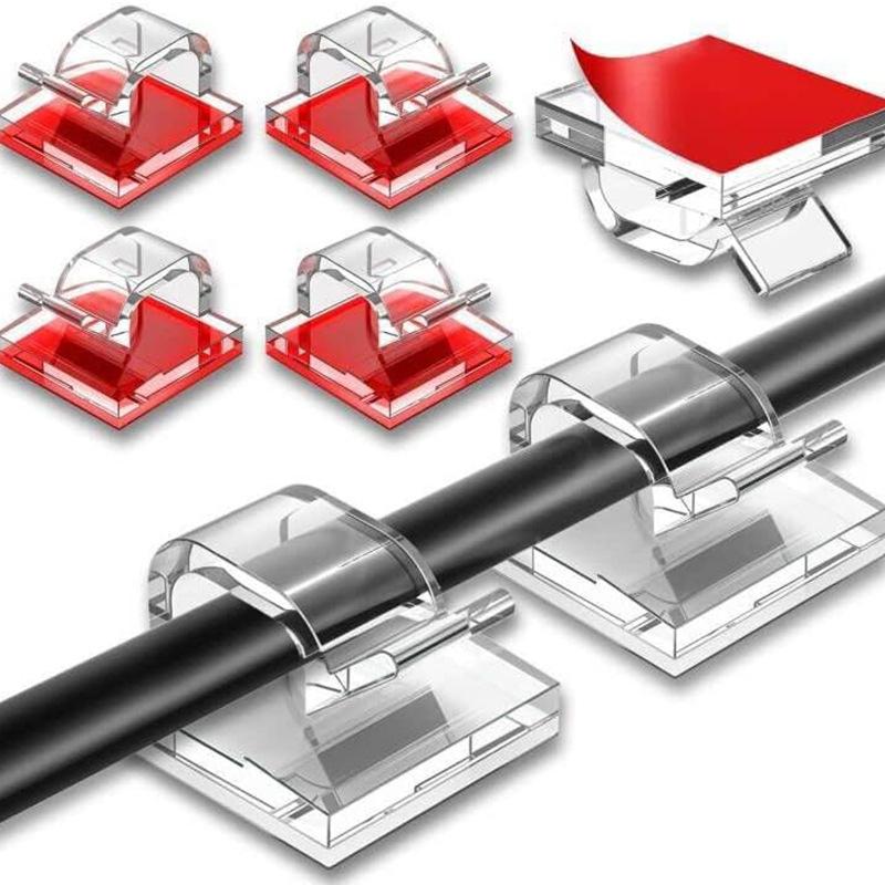 20/50Pcs Cable Clips Self Adhesive Cord Management Black Wire Organizer Clamp Car Wire Accessories