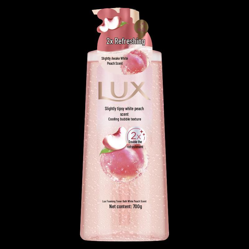 Lux White Peach Scent Bubble Shower Gel