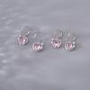 Pink Diamond Heart Hollow Stud Earrings: Sweet, Cool, Simple, and Versatile Design with Exquisite Style.
