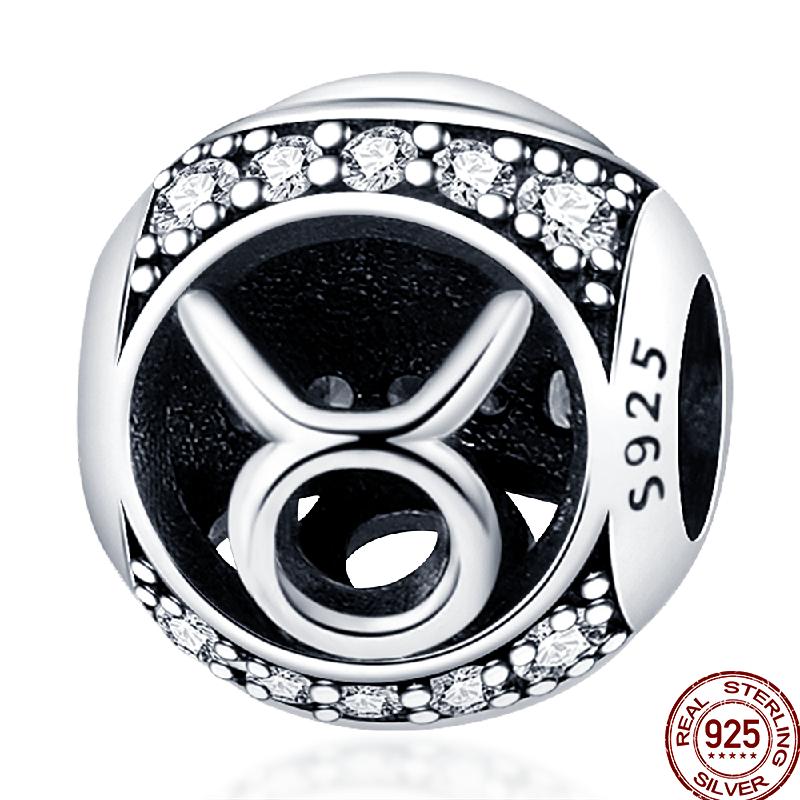 Copper 12 Constellation Series Charms Constellation Pendant Suitable For Pan Original Bracelet Diy Jewelry Gift