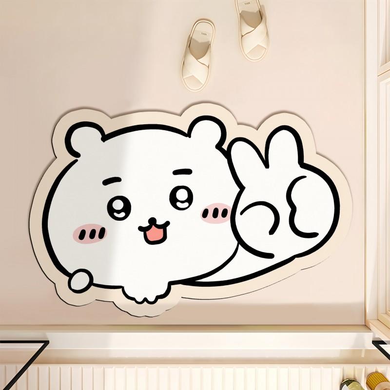 Cute Cartoon Diatomite Bath Mat Bathroom Toilet Door Non-Slip Absorbent Floor Rug In Multiple Designs
