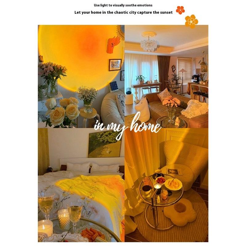 Sunset Lights USB Floor Sunset Lights Aura Lights Rainbow Background Projection Decoration Dusk Internet Celebrity Sunset Lights