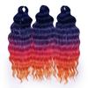 FREEDOM Synthetische Flecht-Haarverlängerungen Tief Gewellt 24 Zoll Lang Lockige Braids Haare Ombre Braun Regenbogen Twist Häkel-Haar