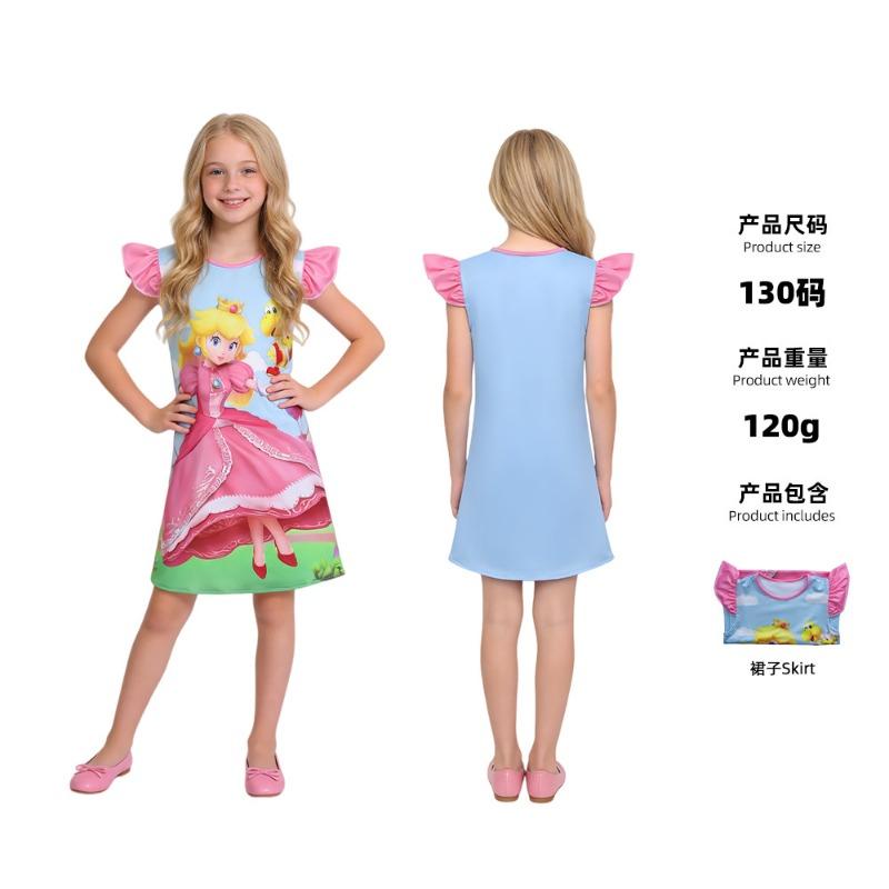 Super Mario Galaxy Rosata cos Costume Brigitte Princess Dress Rosalina Show Costume 110cm (children)