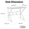 40 Inch Gaming Desk, Ergonomic Computer Desk with Large Carbon Fiber Desktop, Gamer Workstation PC Table for Home,