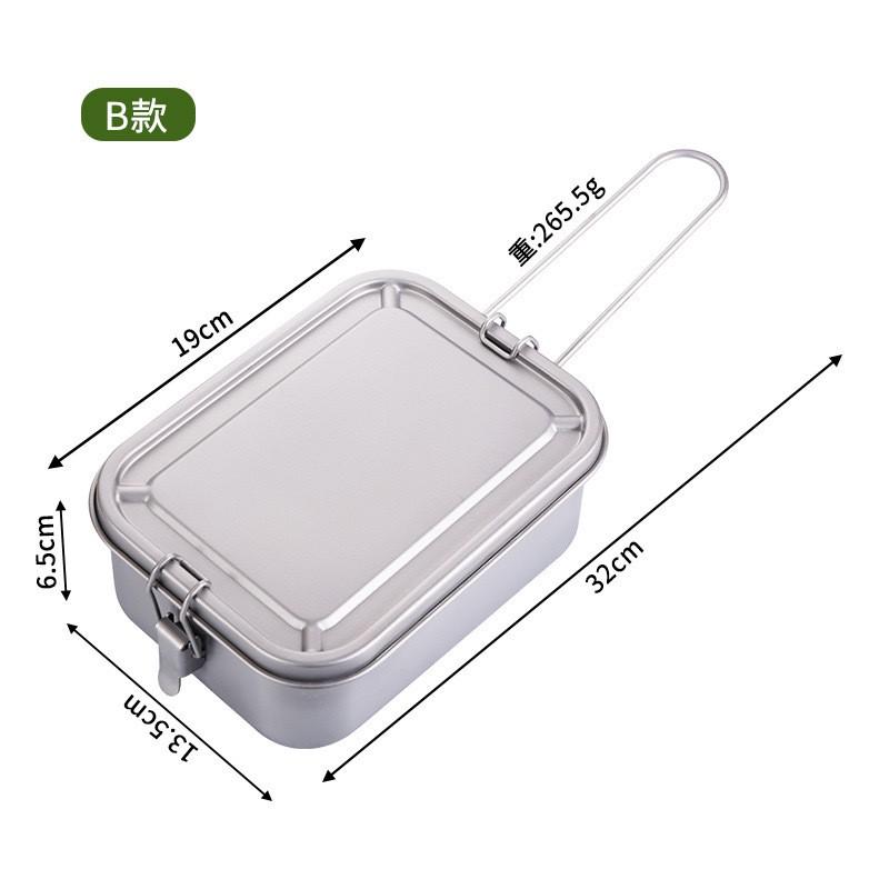 Titanium Lunch Box Camping Hiking Outdoor Picnic Student Portable Sealed Food Container Lightweight Foldable Handle