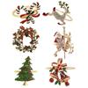 6PCs Christmas Napkin Rings Set Elk Bells Santa Xmas Tree Napkin Buckle 2026 Xmas Table Decoration 2026 New Year Home Decors