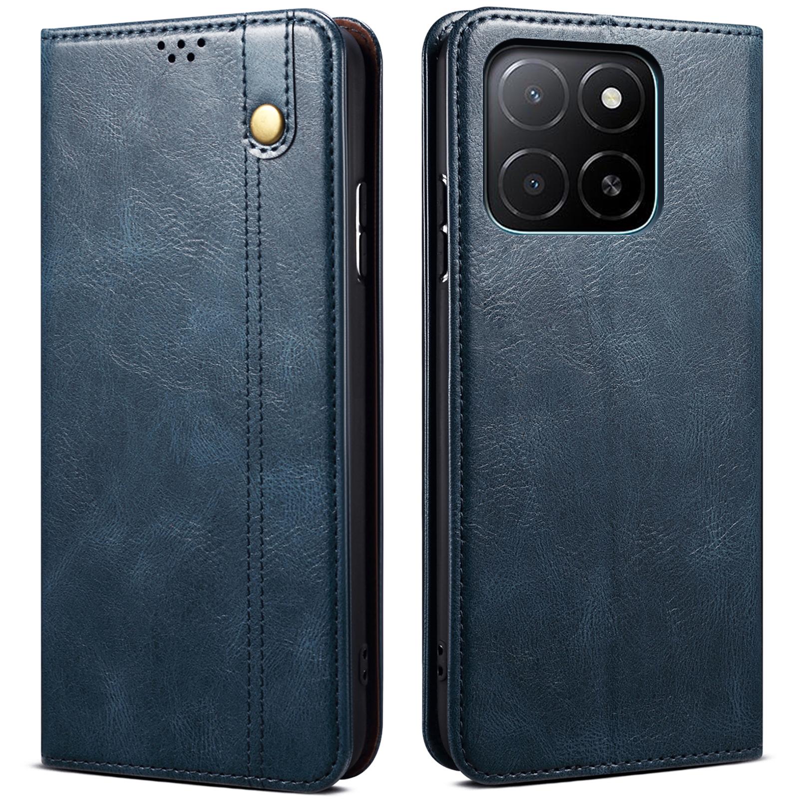 

Чохол для Honor X8c 4G Текстура Crazy Horse Воскова шкіра Гаманець Підставка Чохол для телефону Blue