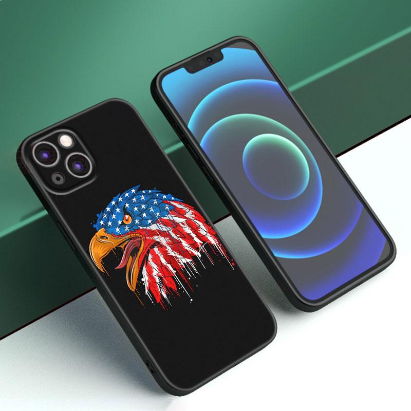 

Чехол для телефона с флагом Америки и США для Apple iPhone 12 13 Mini 11 14 15 Pro Max 7 8 Plus X XR XS SE 2020 2022 черный силиконовый чехол iPhone 7(8)