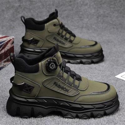 Labor Insurance Men's Shoes Autumn New High-top Tooling Shoes Men's Retro Short Boots Platform Martin Boots Men's Trend