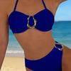 2026 Europäischer und Amerikanischer Neuer Geteilter Badeanzug Damen Sexy Einfarbiger Nacken Bikini Strand Bikini Badeanzug