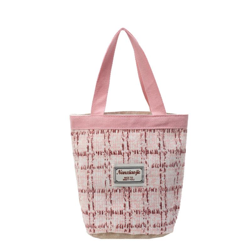 Fashionable Linen Bucket Bag for Women New Fashion Knitted Outing Handbag for Women Versatile Fashion Storage Bag