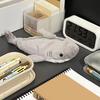 Cute Plush Ocean Shark Pencil Case, Large Capacity Cosmetic Bag Pen Pouch, Portable Stationery Storage Box for School Office