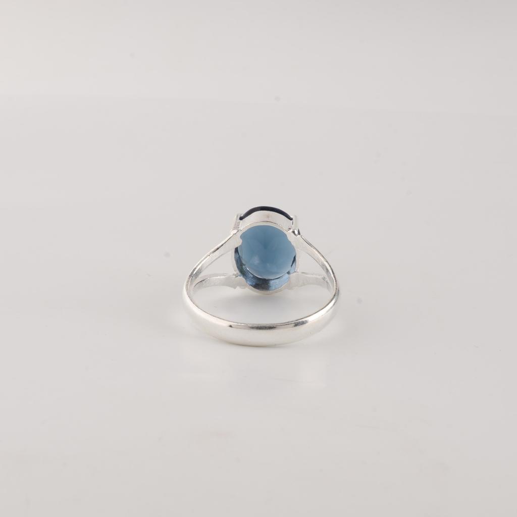 London Blue Topaz Gemstone 925 Sterling Silver Handmade Jewelry Designer Ring RR-75-6
