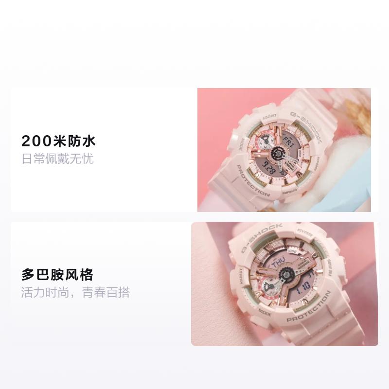 CASIO G-SHOCK student versatile dopamine style sports waterproof and shockproof Quartz resin strap women s watch pink dial GMA-S110M GMA-S110MP- 4A1PR розовый