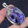 Russian Charoite Gemstone Handmade 925 Sterling Silver Pendant 2.29" d6K59