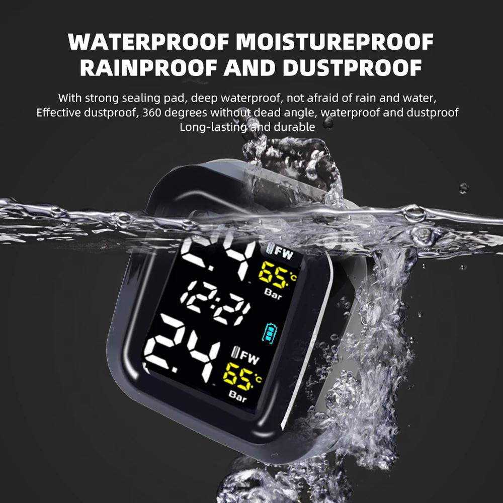 Motorrad TPMS Reifendruck Überwachung System Temperatur Alarm Mit 2 Externe Sensoren Moto Reifen Alarm Systeme Echtzeit