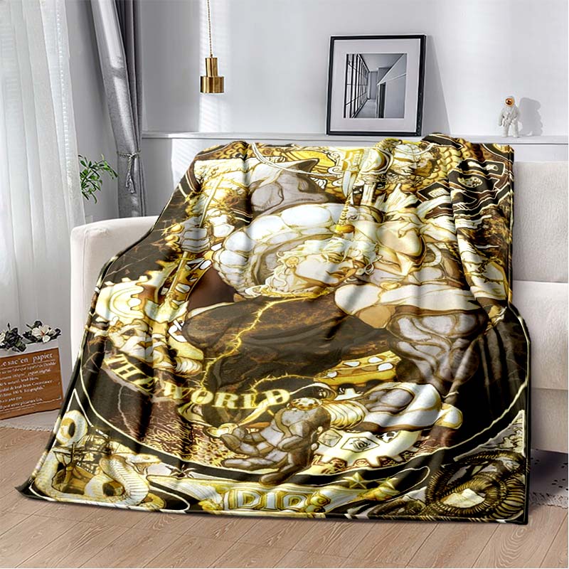 3D Cartoon Anime J-JoJo's Bizarre Adventure Bedruckte Decke Haus Sofa Bettbezug Wohnzimmer Schlafzimmer Dekoration Warme Weiche Decke
