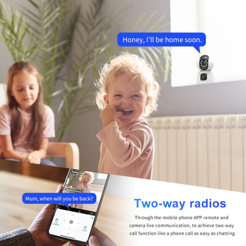 Kamery bezpieczeństwa Zewnętrzna kamera bezpieczeństwa 1080P HD z podwójnym obiektywem Kamera WiFi 2MP Dwukierunkowy dźwięk Kolor Wizja nocna Detekcja ruchu
