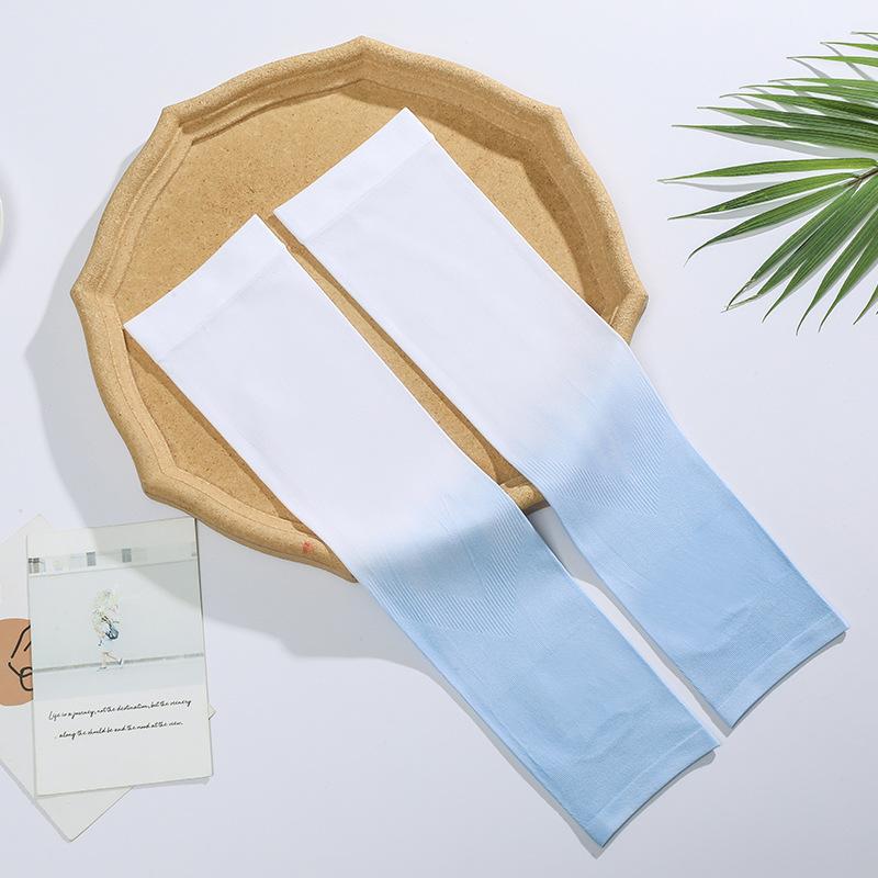 New Gradient Cool Arm Warmers For Women Girls Summer Soft Driving Sunscreen Long-Sleeved Outdoor Solid Color Riding Sleeves