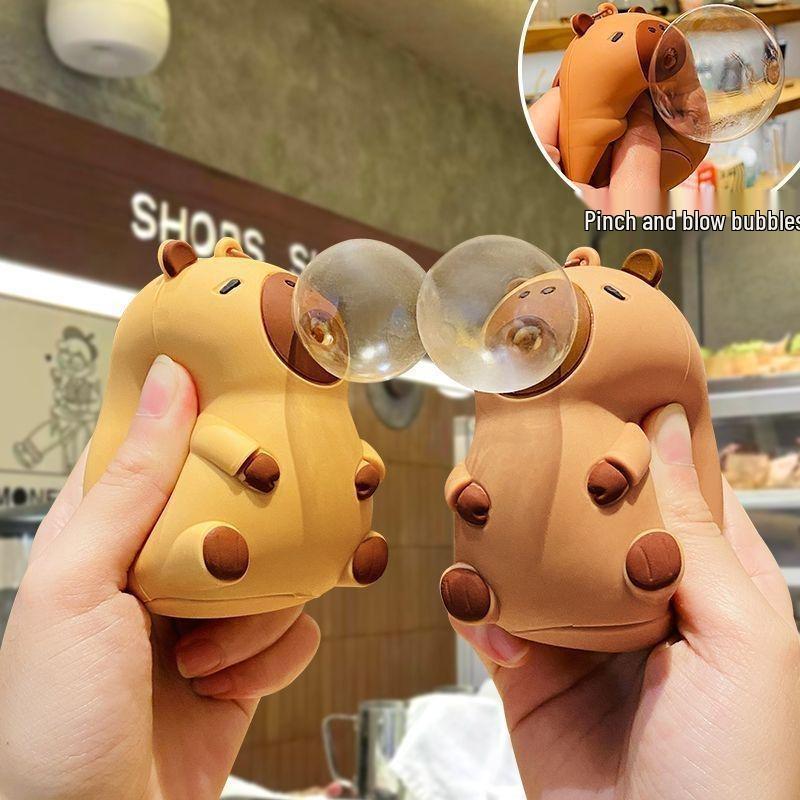 Creative Capybara Bubble Blowing Squeeze Toy: Viral Decompression Toy for Kids and Stress Relief