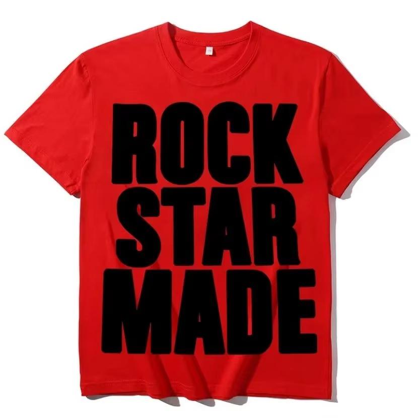 Y2K Anime Rock Goth Fashion Men Punk Grunge Hip Hop Rap Vintage Letter Print Short TShirt Casual Oversized Y2K Streetwear