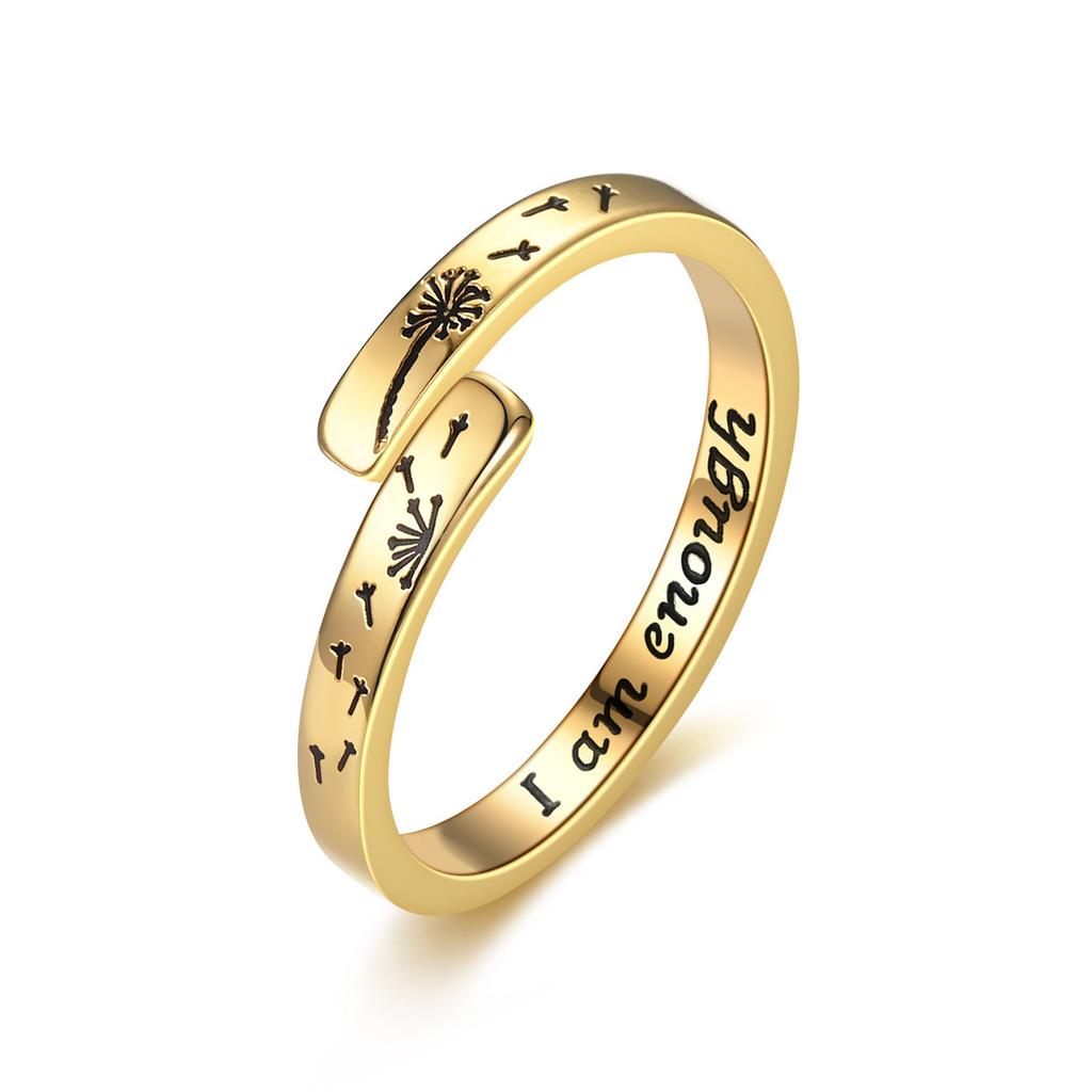 1 szt. Stylowy, prosty, wszechstronny design, pierścień ze stali tytanowej z wzorem mniszka lekarskiego