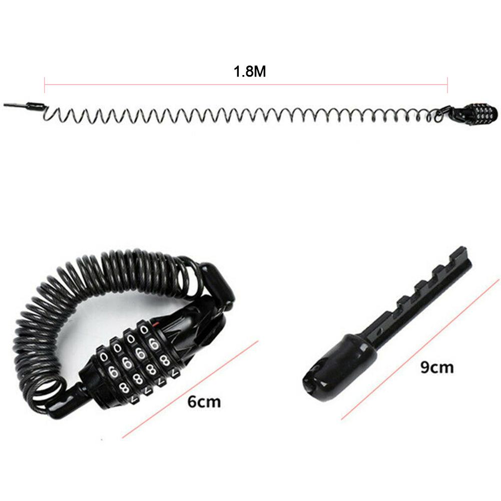 Motorcycle Helmet Lock With Steel Wire Cable Tough Combination PIN Lock Carabiner Fix For Motorcycle Bicycle Electric Vehicles