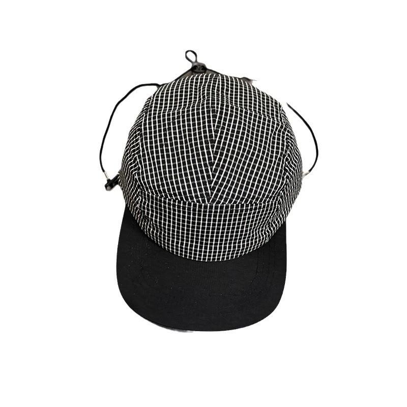 

Black Checker White Pattern Women Outdoor Baseball Hat With Breathable Material