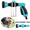 Pet Shower Nozzle Sprayer Hose Dog Shower Gun Pressure Hose Nozzle Foam Gun 8 In 1 Jet Spray Gun Animal Car Washing Tool