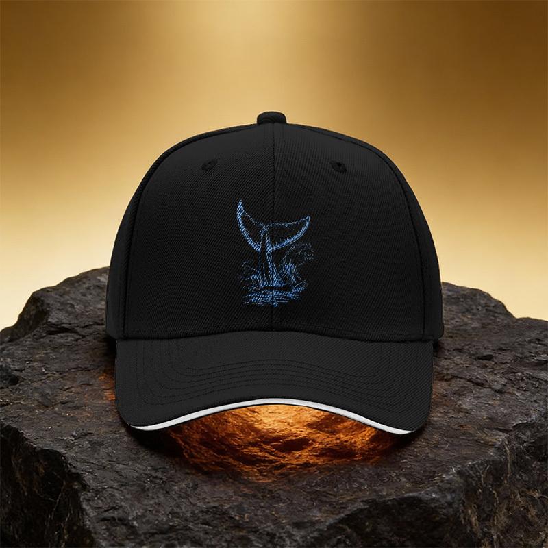 Whale Tail Pattern Hat, Unisex Printed Baseball Cap Sandwich Duckbill Cap Sports Hat Suitable for Daily Commute And Travel - Ide