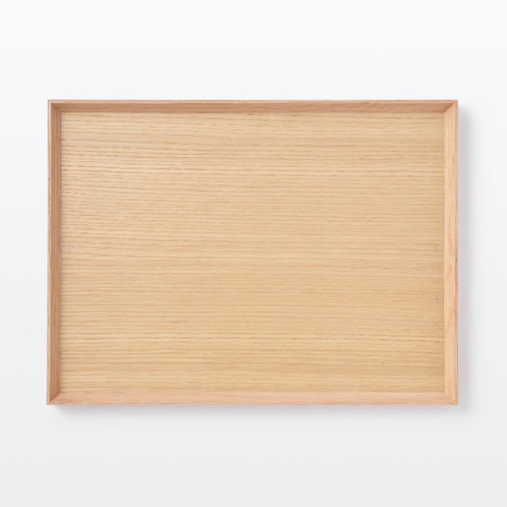 MUJI Wooden Square 35cm Wide X 26cm Deep X 2cm MDC80A2S Tray, Natural, Approx. High,