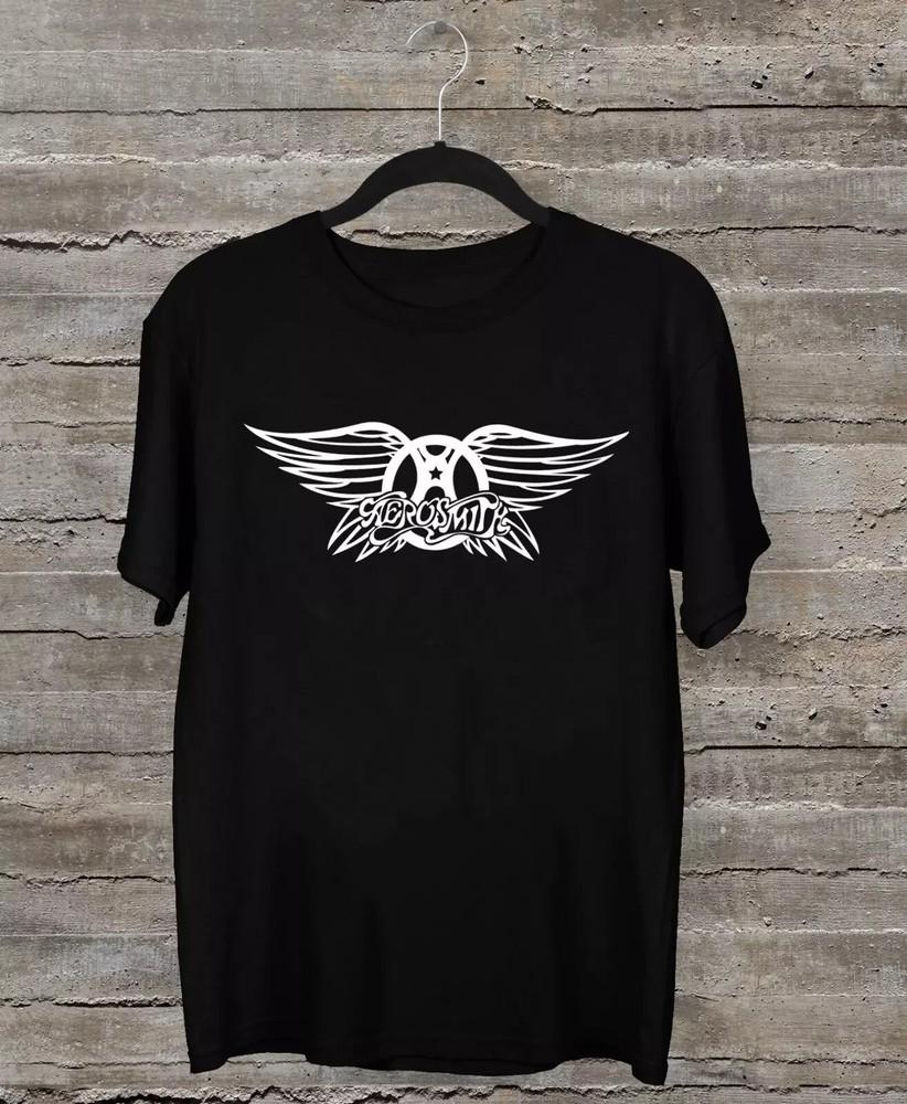 NEW Aerosmith Classic Logo Black All Gift Shirt Unisex T-Shirt M