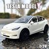 XLG1:24 Tesla Model Y Alloy Car Simulation Sedan Ornament Toy for Children.