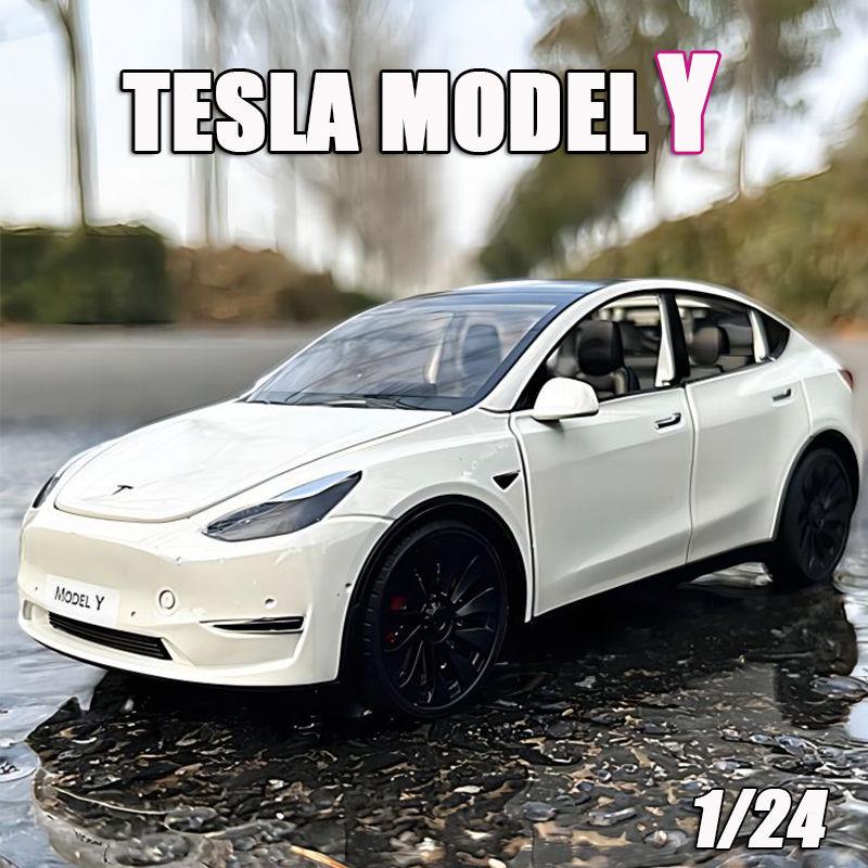 XLG1:24 Tesla Model Y Alloy Car Simulation Sedan Ornament Toy for Children.