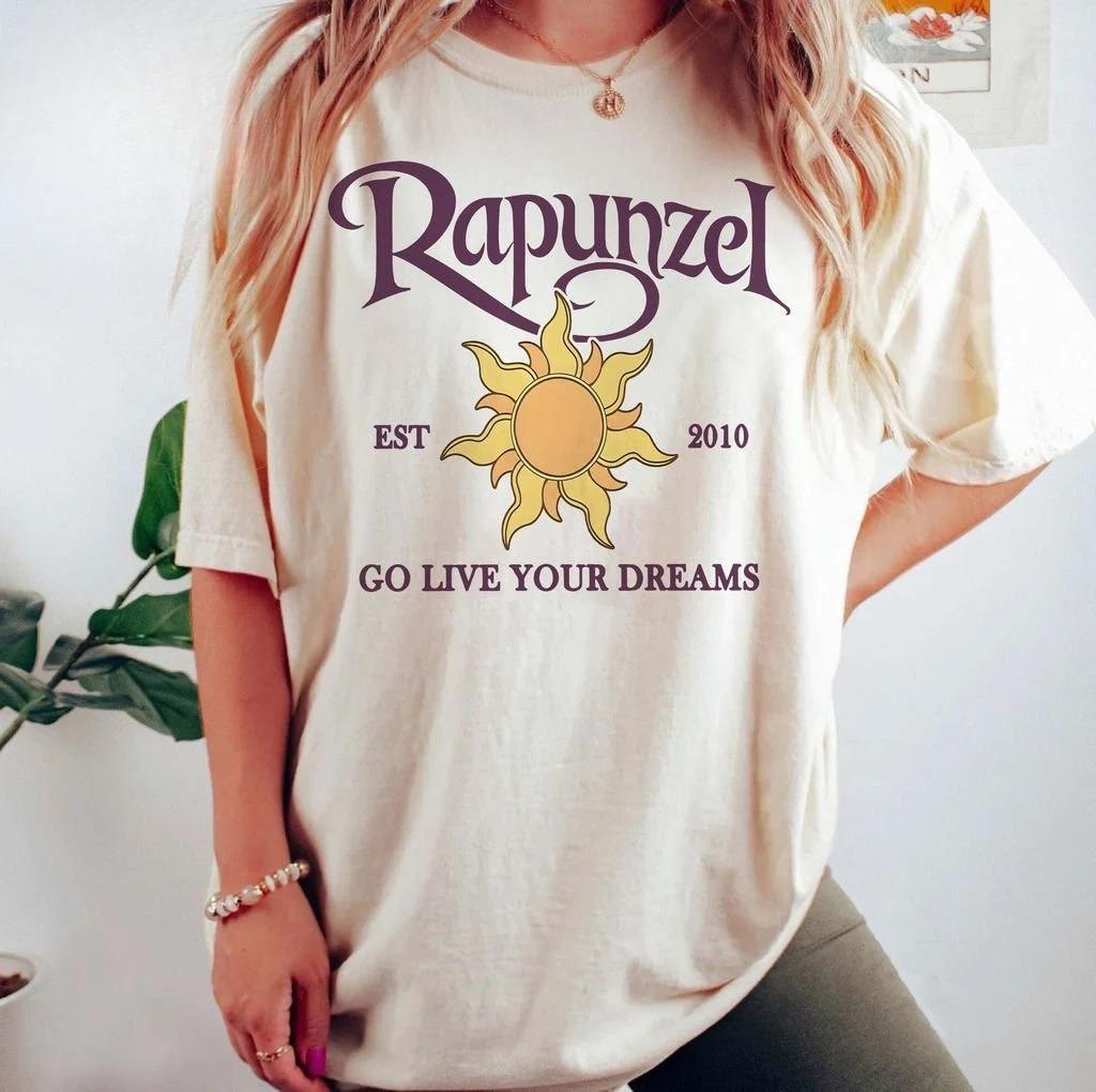 Tangled Rapunzel Go Live Your Dream Comfort Colors Shirt WDW Magic Kingdom Holiday Trip land Shirt S