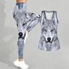 Intelligent Animals Pattern Print Yoga Outfit for Women Fashion Workout Leggings Fitness Sports Casual Yoga Set Sports Suit