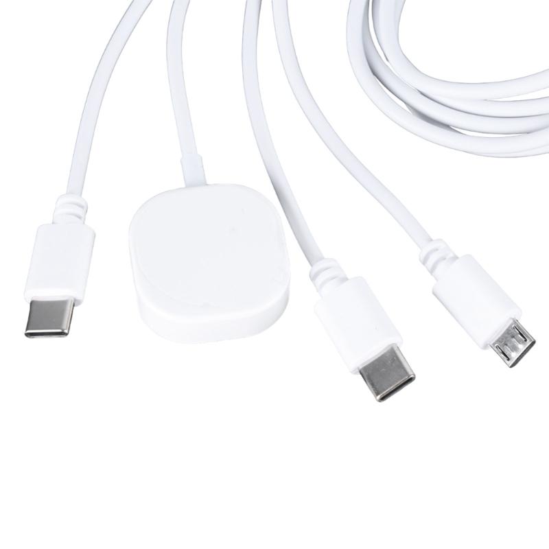Type C USB to Double Type C+Micro USB+ Watch Charger Cable for Cellphone Tablet Watch Multi Charging Cable