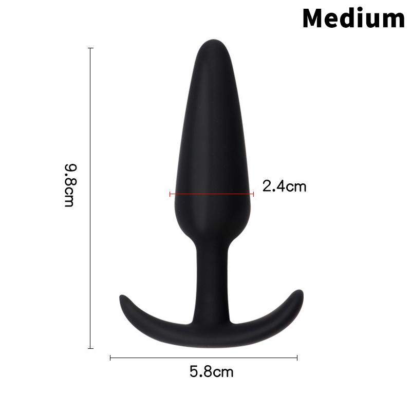 Soft Silicone Anal Plug 3 Sizes Butt Plug Bullet Vibrator Stimulator Adult Sex Toy for Men/Women Anal Prostate Massager for Gay
